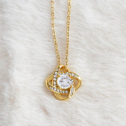 To My Beautiful Daughter – "Hold Onto Him" Love Knot Necklace | Faith Gift From Mum With Isaiah 43:2 Message Card