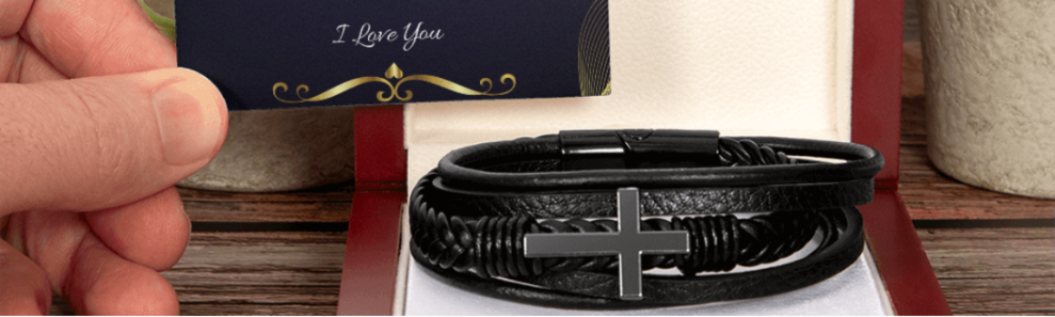 To My Handsome Husband — God Shaped You With My Heart In Mind | Faith Bracelet Card ⭐